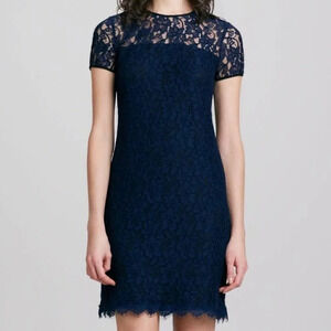 NEW Diane von Furstenberg DVF Navy Blue Lace Dress $358